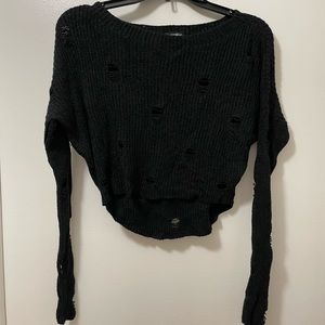 Brand new distressed Express crop sweater